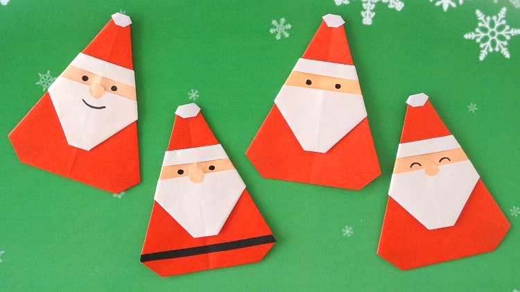 折り紙　簡単なサンタさんの作り方 [Origami] Easy Santa Claus