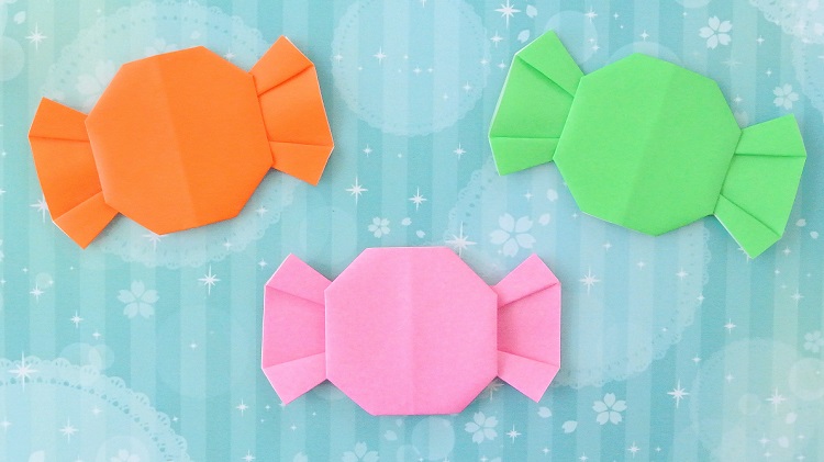 折り紙　可愛い飴(あめ)の作り方　Origami Candy