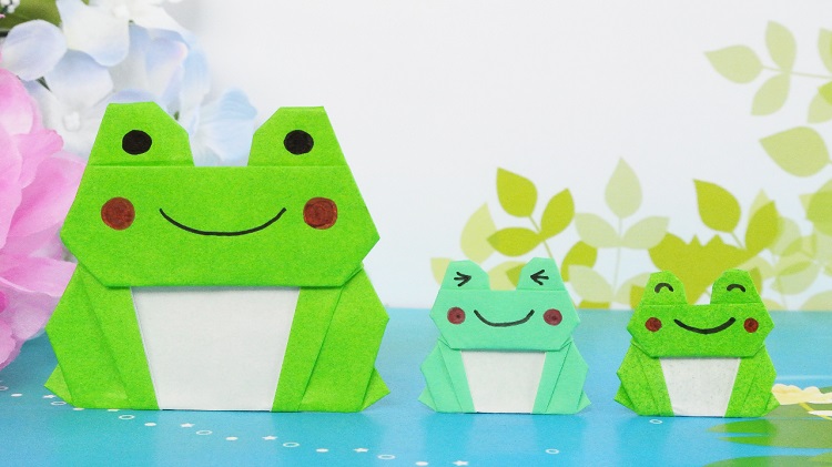 折り紙1枚でカエルの作り方 [Origami] Frog instructions (Using only 1 paper)