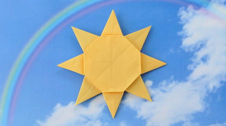 折り紙 １枚で太陽の作り方
