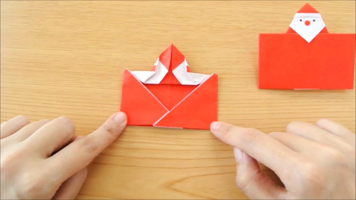 サンタクロース付きメッセージカード Origamiako